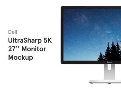 戴尔UltraSharp 5K 27英寸显示器模拟图(Dell UltraSharp 5K 27� Monitor Mockup)