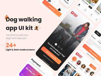 遛狗应用程序用户界面套件(Dog Walking App UI Kit)