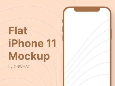 扁平化的iPhone 11模拟图(Flat iPhone 11 Mockup)