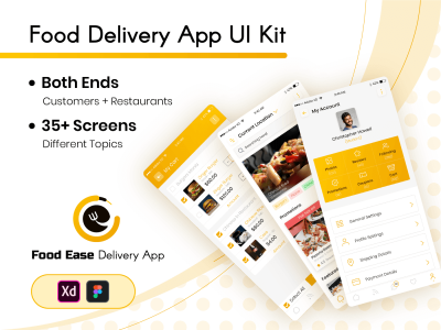 食品配送移动应用UI套件(Food Delivery Mobile App UI Kit)