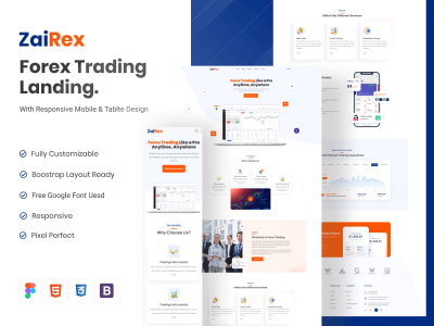 外汇交易登陆UI套件(Forex Trading Landing UI Kit)