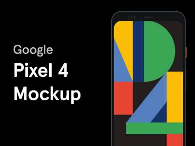 谷歌Pixel 4模拟图(Google Pixel 4 Mockup)