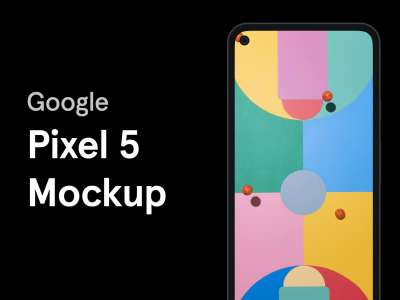谷歌Pixel 5模拟图(Google Pixel 5 Mockup)