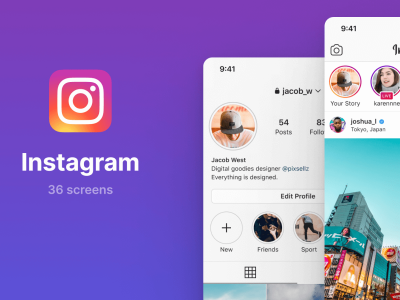 Instagram的用户界面屏幕(Instagram UI Screens)