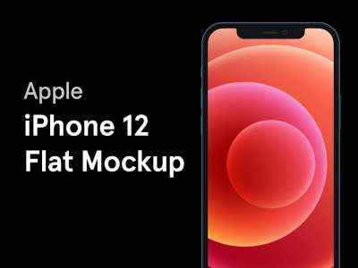 iPhone12平面模拟图(iPhone 12 Flat Mockup)