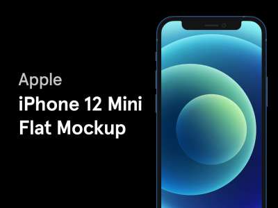 iPhone12迷你版平面模拟图(iPhone 12 Mini Flat Mockup)