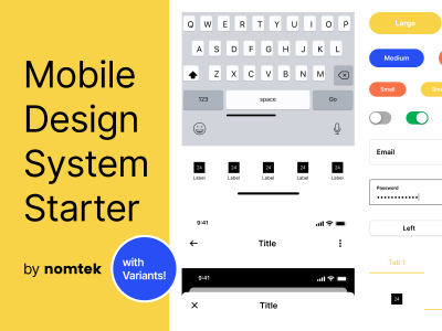 移动设计系统入门UI套件(Mobile Design System Starter UI Kit)