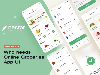 在线杂货店应用程序的用户界面(Online Groceries App UI)
