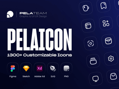 Pelaicon (1300多个可定制的图标)(Pelaicon (1300+ Customizable Icons))