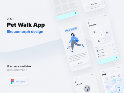 宠物散步应用程序的用户界面套件(Pet Walk App UI Kit)