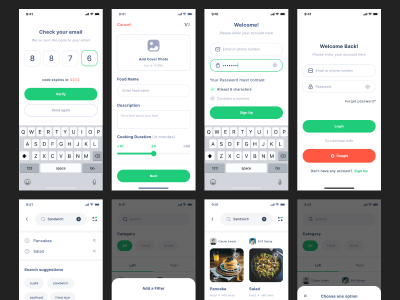 食谱应用程序UI套件(Recipes App UI Kit)