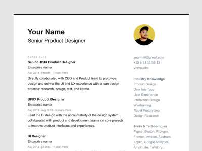 履历表模板(Resume CV Template)
