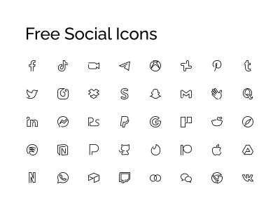 免费极简社交图标(Free Minimal Social Icons)