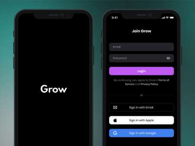 增长的登录屏幕UI(Grow Login Screen UI)