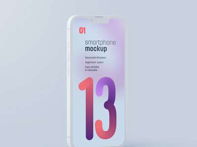 iPhone 13粘土PSD模拟图(iPhone 13 Clay PSD Mockup)