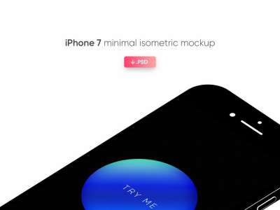 iPhone 7等距模拟图(iPhone 7 Isometric Mockup)