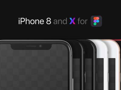 iPhone8和iPhoneX的可编辑模拟图(iPhone 8 and iPhone X Editable Mockup)