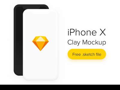 iPhone X免费粘土模拟图2(iPhone X Free Clay Mockup 2)