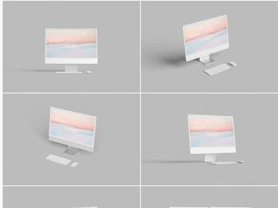 极简的iMac PSD模拟图(Minimal iMac PSD Mockup)