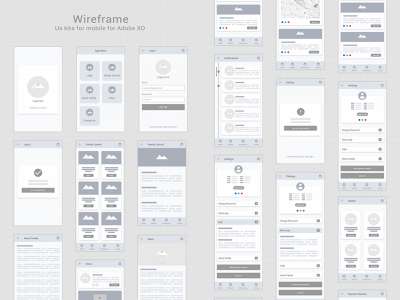 手机线框UI套件(Mobile Wireframe UI Kit)