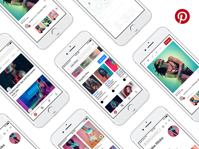 Pinterest移动GUI工具包(Pinterest Mobile GUI Kit)
