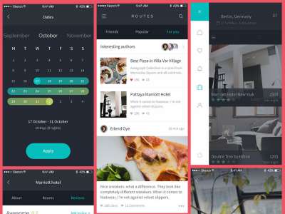 路线图iOS应用设计UI套件(Routes iOS App Design UI Kit)