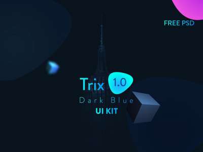 Trix黑暗应用程序设计UI套件(Trix Dark App Design UI Kit)