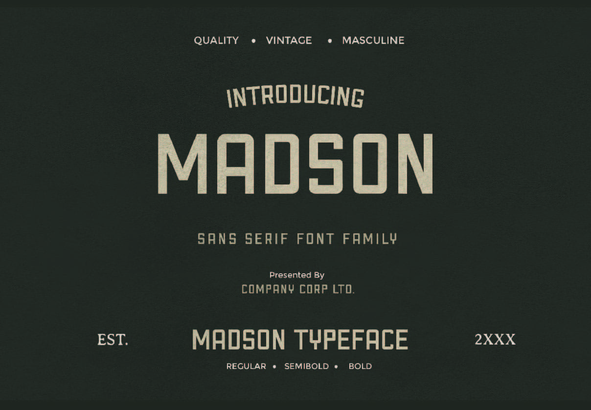 马德森 - 阳刚的现代字体 (Madson - Masculine modern typeface)