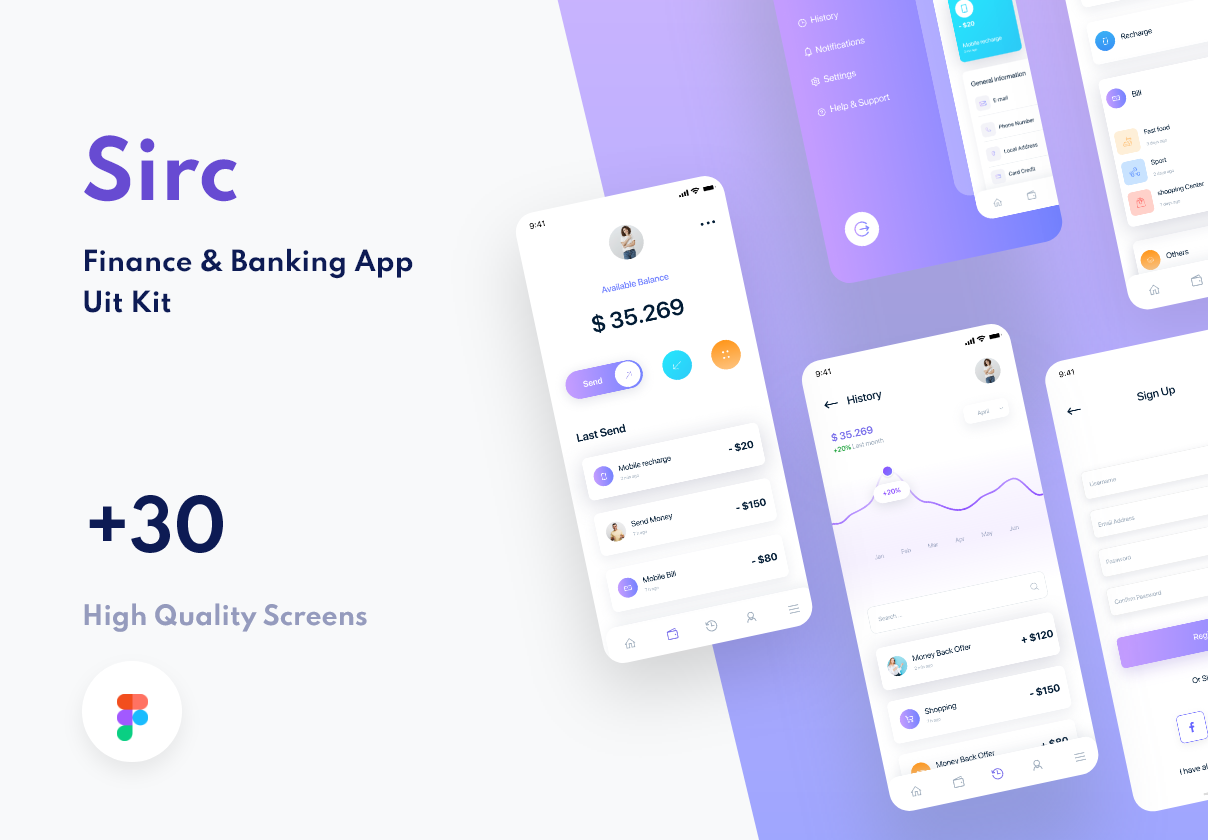 Sirc - 银行应用程序的UI工具包 (Sirc - Banking App UI Kit)