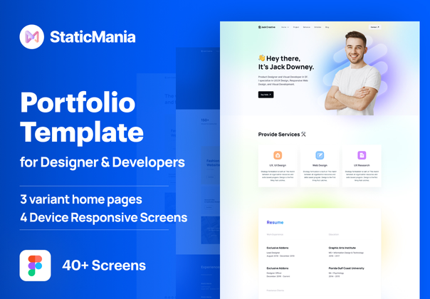 JackCreative个人投资组合网站设计 (JackCreative Personal Portfolio Website Design)