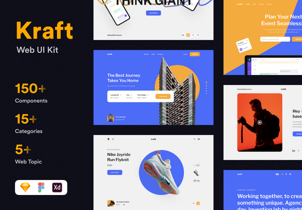 牛皮纸网页UI套件 (Kraft Web UI Kit)