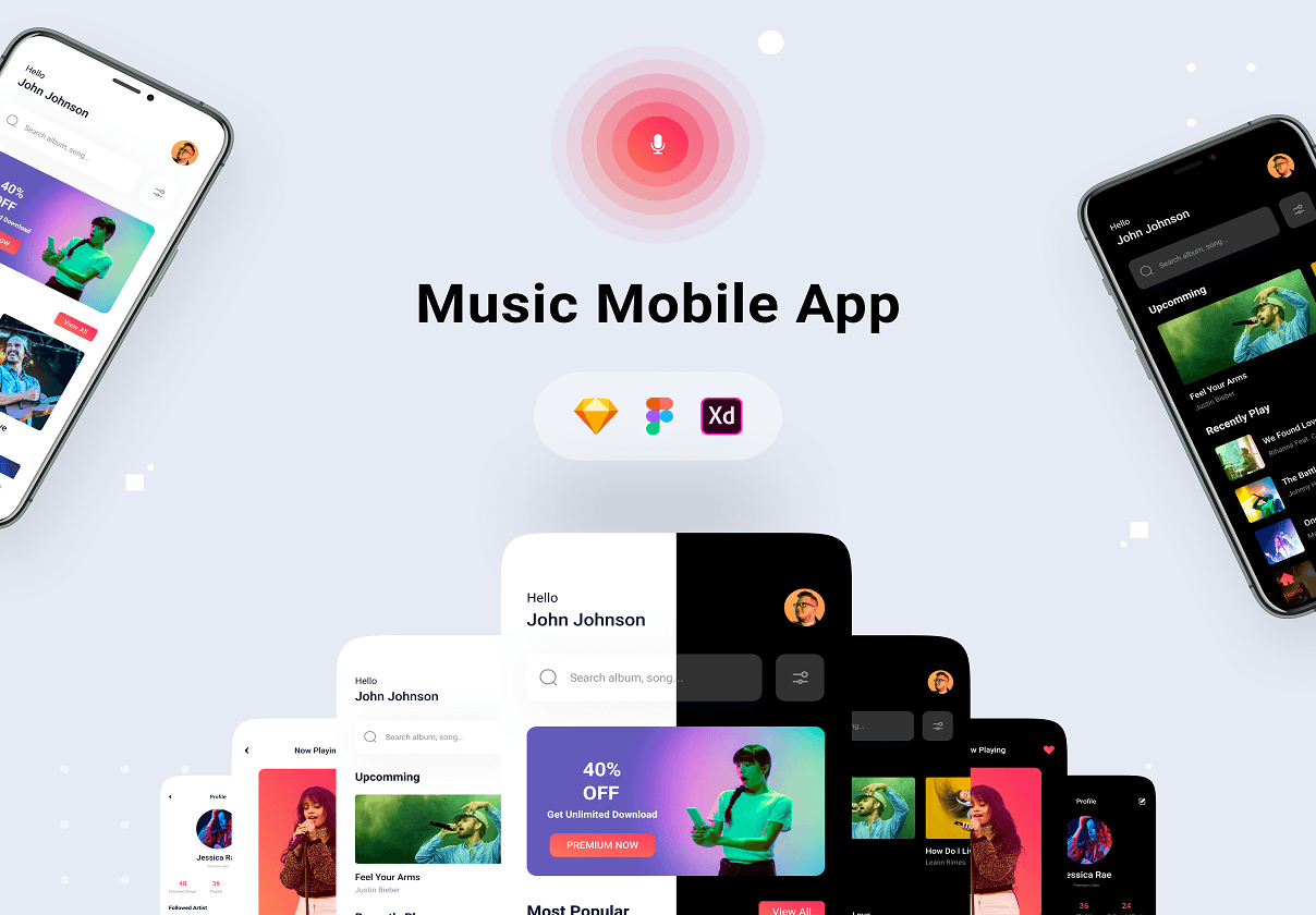 音乐应用UI套件 (Music App UI kit)