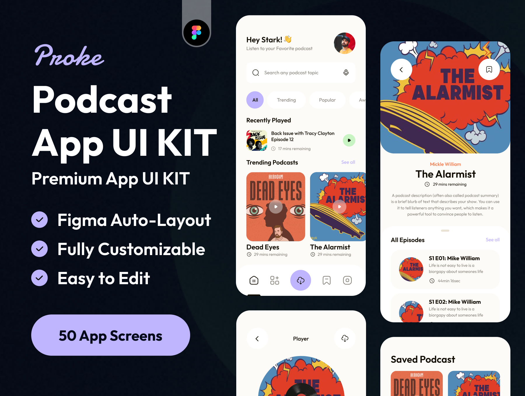 Proke-Podcast 应用程序用户界面工具包 (Proke-Podcast App UI KIT)
