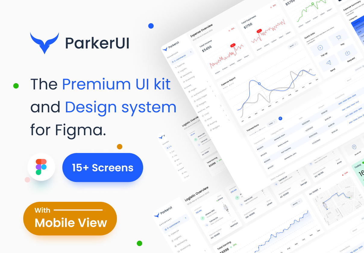 ParkerUI - 高级分析UI套件 (ParkerUI - Premium Analytics UI kit)
