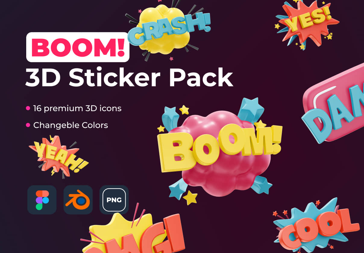 BOOM! 3D贴纸包 (BOOM! 3D Sticker Pack)