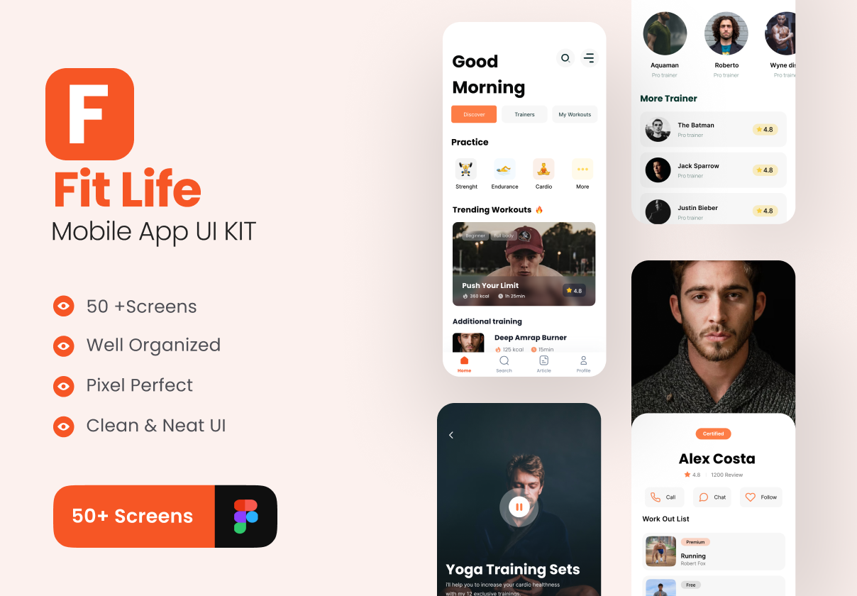 FitLife - 健身App UI Kit (FitLife - Fitness App UI Kit)