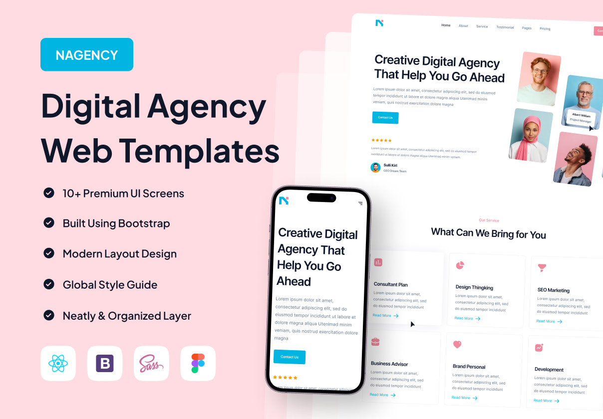 Nagency - 数字机构网页模板 (Nagency - Digital Agency Web Templates)