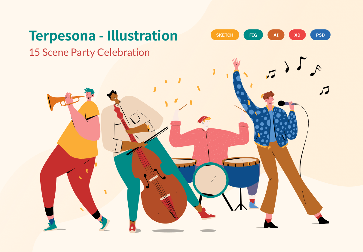 Terpesona 派对和庆祝活动插图 (Terpesona Party & Celebration