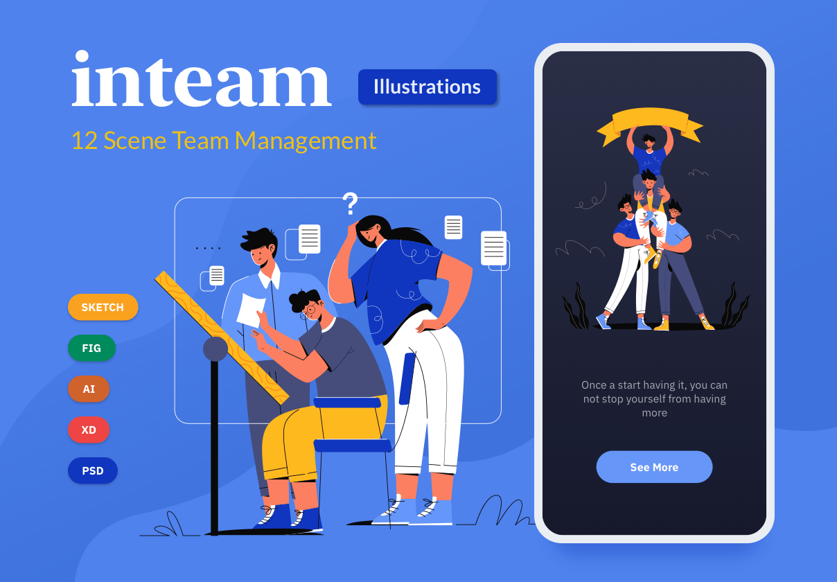 Inteam - 团队管理插图集 (Inteam - Team Management Illustr