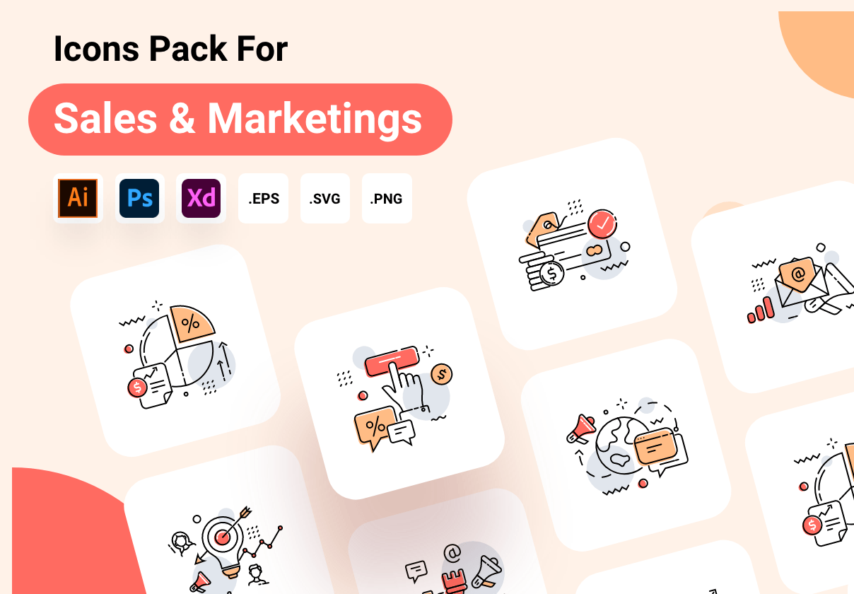 图标包 - 销售和市场 (Icons Pack - Sales & Marketing)