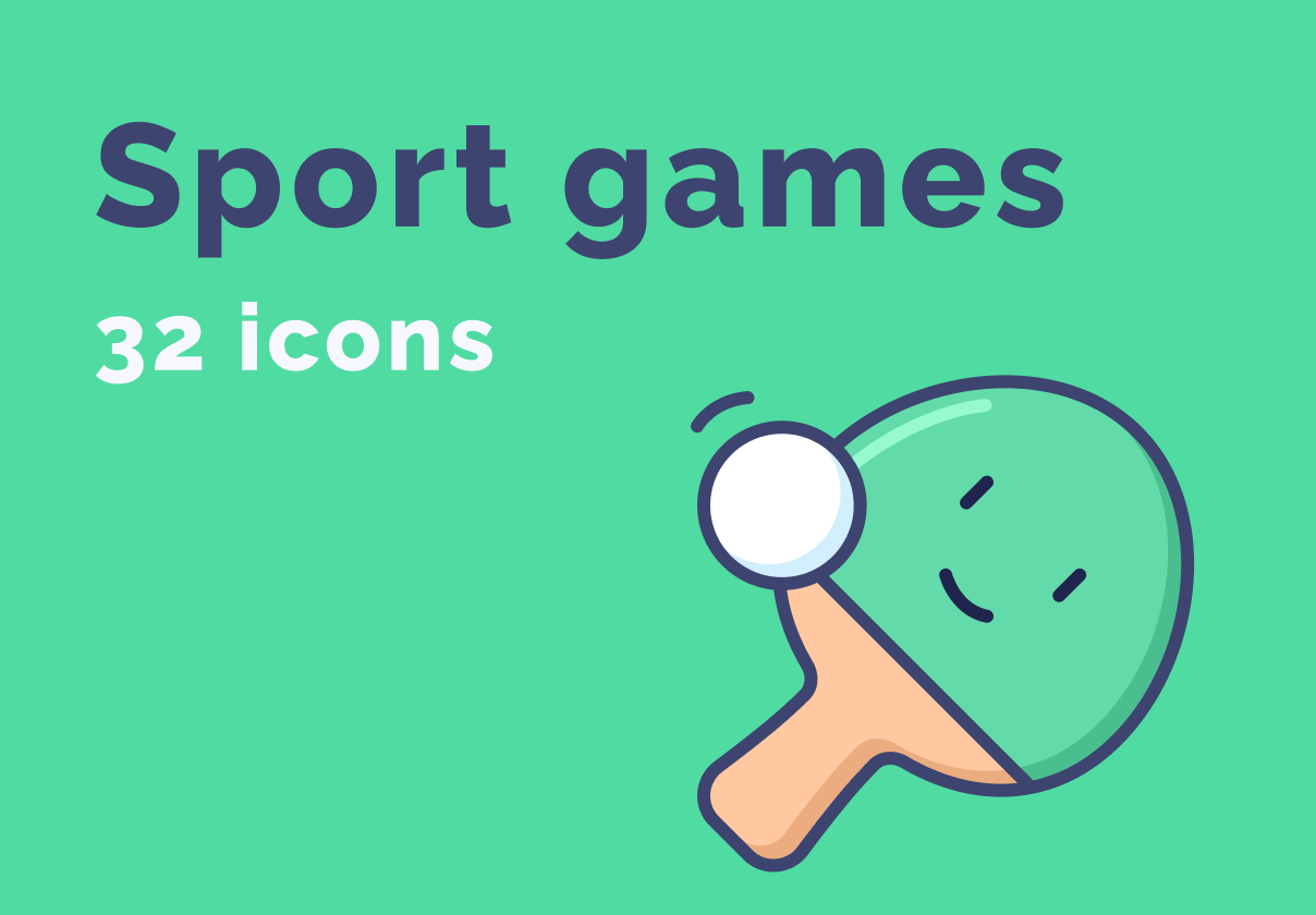 体育游戏的情感图标集 (Emotion of sports games icons set)