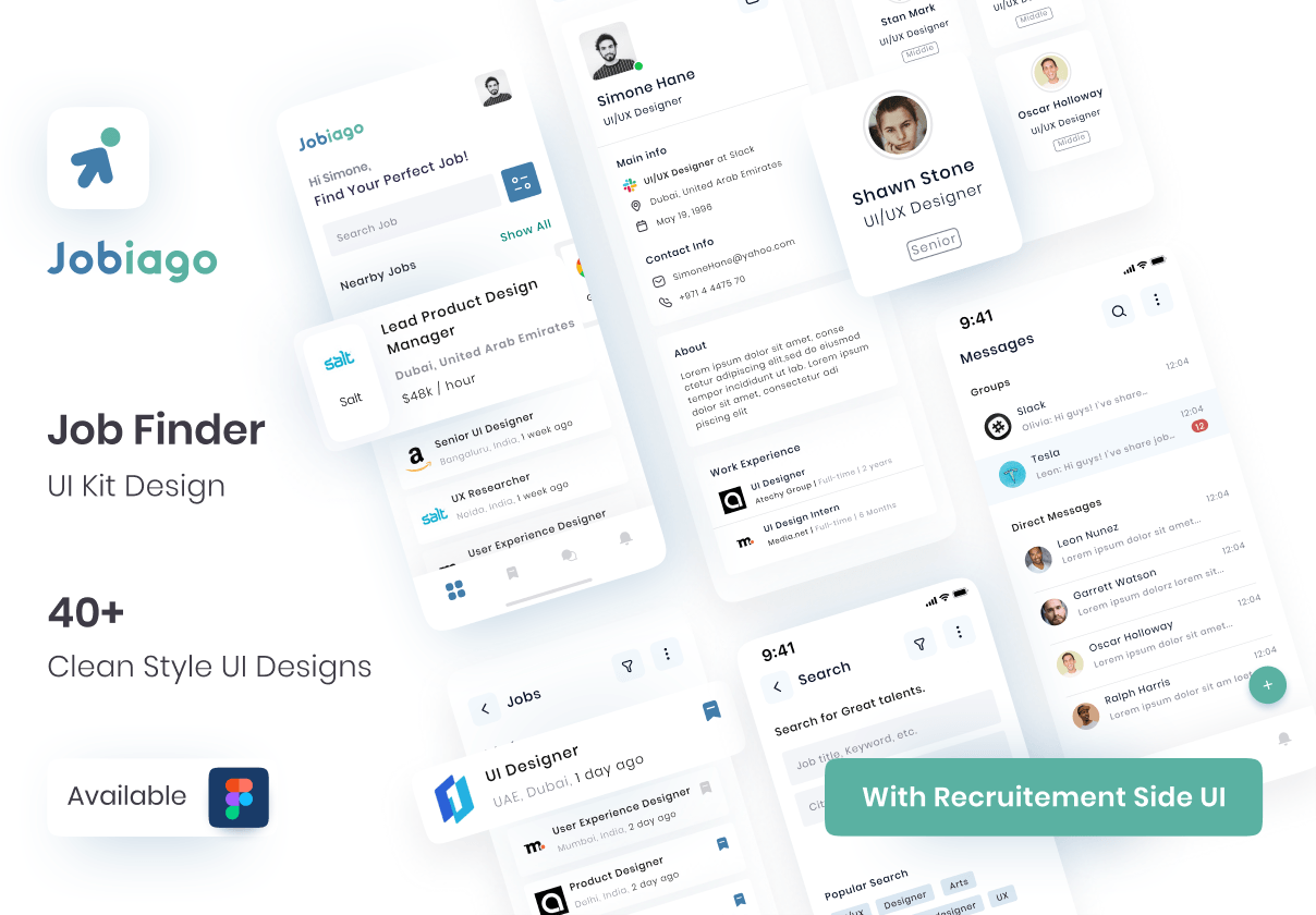 Jobiago - 高级工作搜索应用程序UI套件 (Jobiago - Premium Job Fi