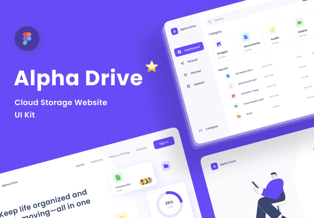 Alpha Drive云存储网站UI包 (Alpha Drive Cloud Storage Web