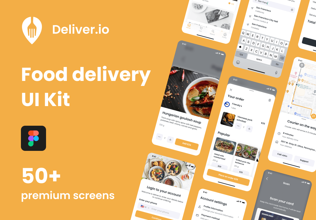 Deliver.io - 食品配送移动应用 (Deliver.io - Food Delivery