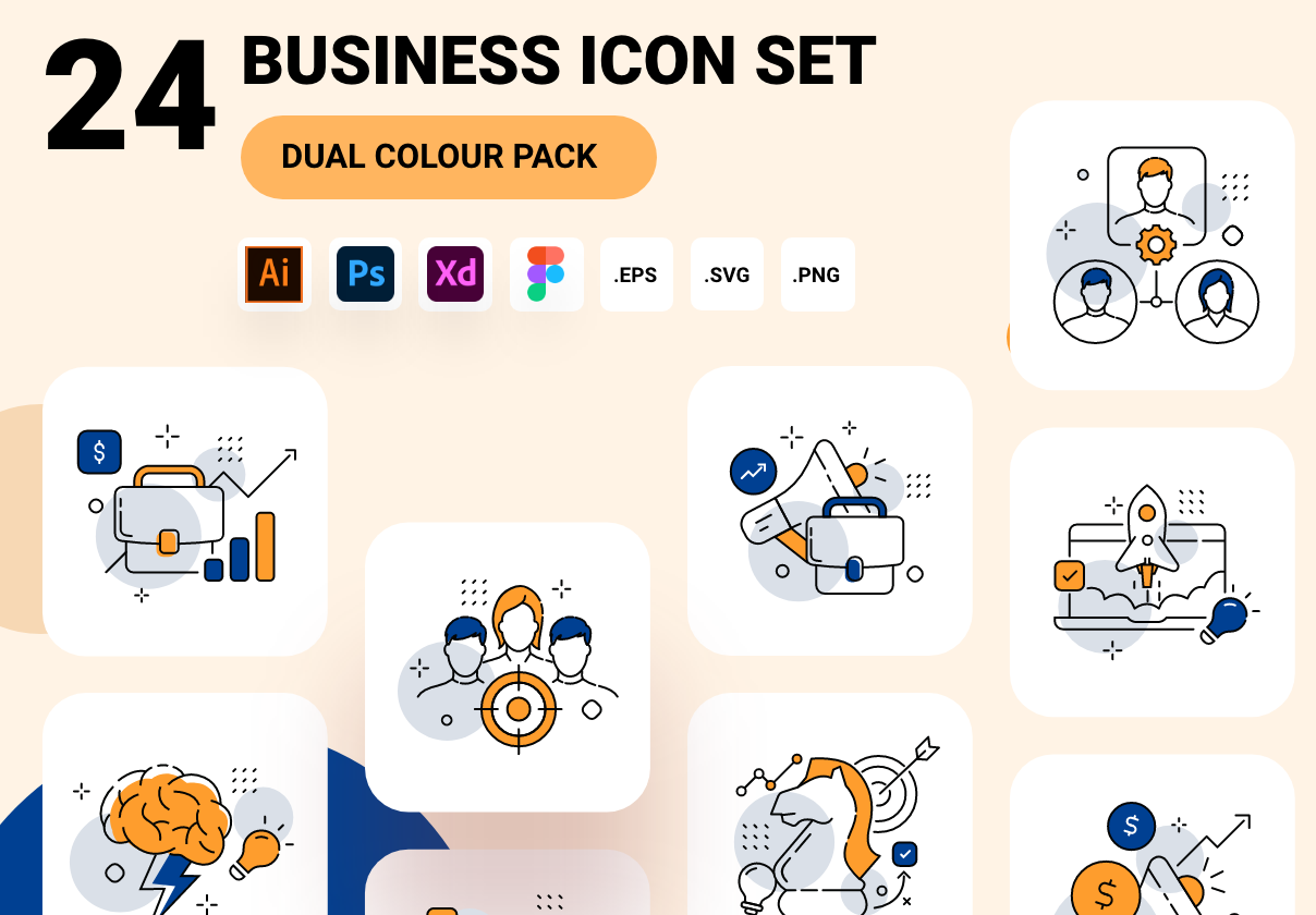 商业和管理图标集 (Business and management icon set)