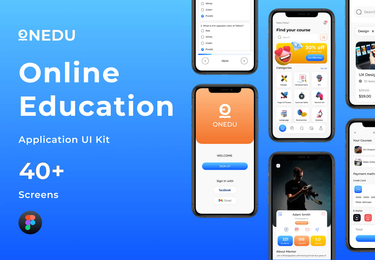 ONEDU - 在线教育应用UI包 (ONEDU - Online Education App UI