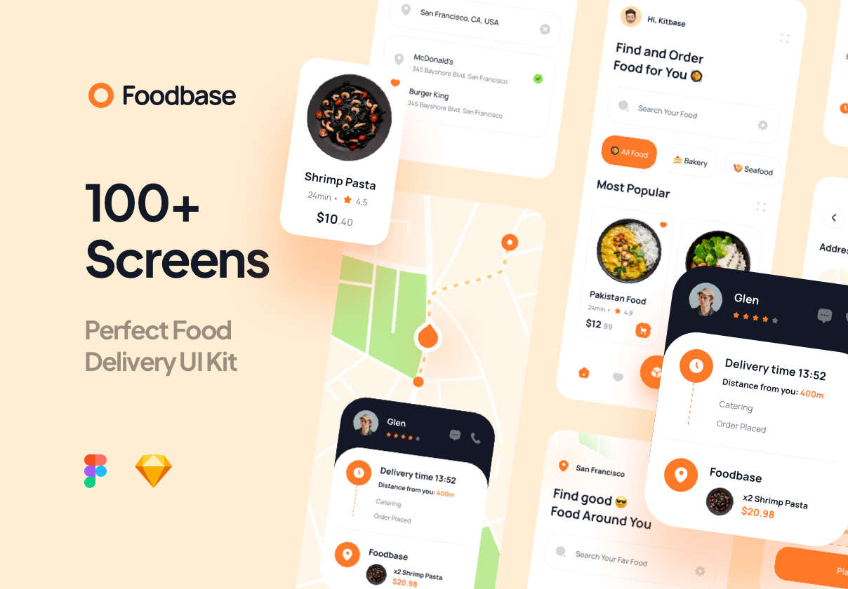 Foobase - 食品配送UI套件 (Foobase - Food Delivery UI Kit