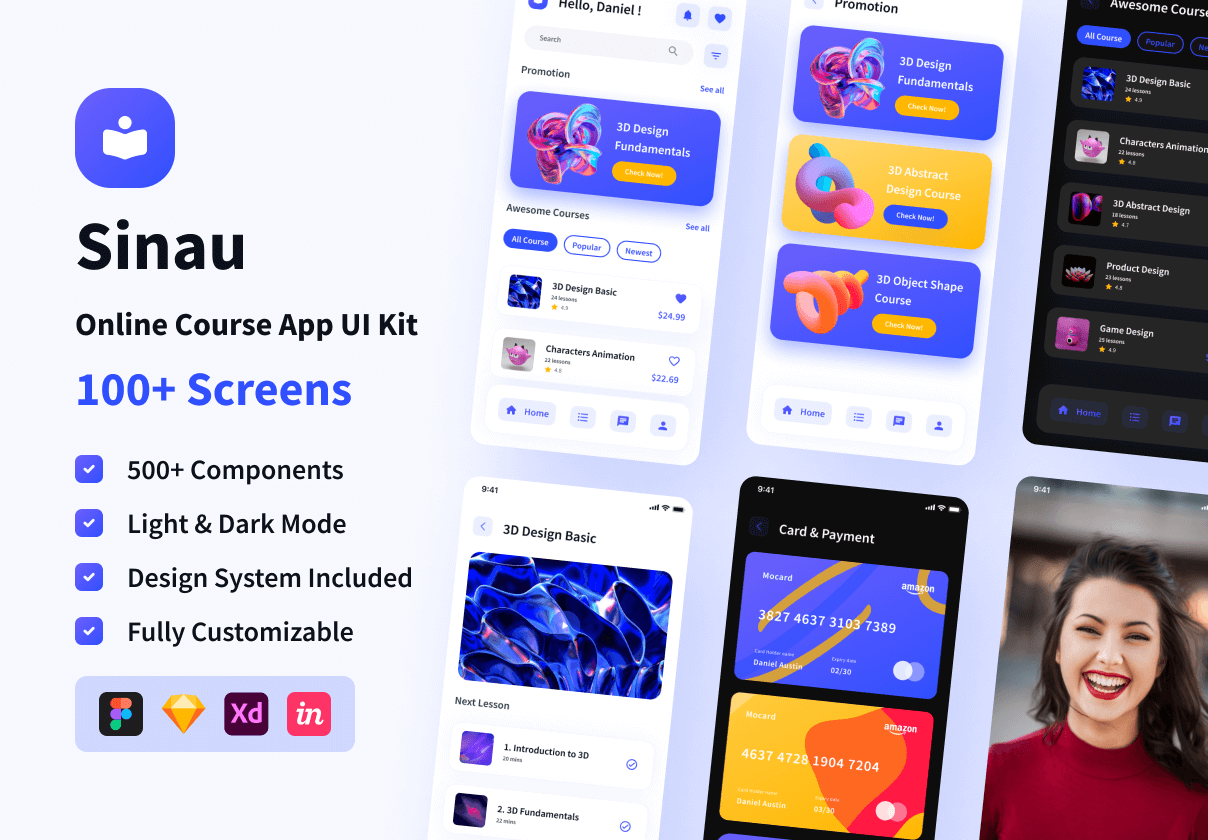 Sinau - Elearning Online Course App UI Kit (Sinau - Elearning Online Course App UI Kit)