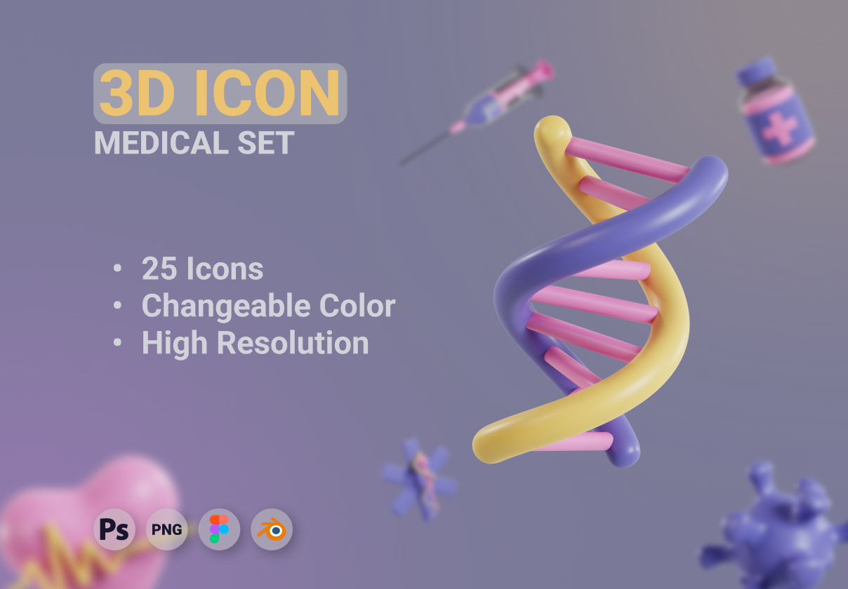 3D医疗图标集 (3D Medical Icons set)