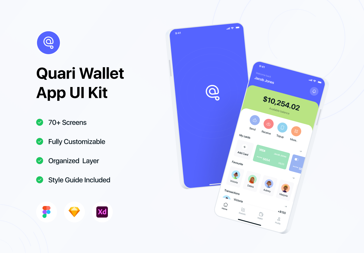 Quari钱包应用程序UI套件 (Quari Wallet App UI Kit)